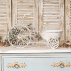 Rustic Bicycle Metal Wire Wall Planter Basket with Vintage Design - Grey and White