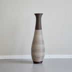 Tall Artificial Rattan Floor Vase with Two-Tone Finish - Black / Gray
