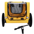 Pet Bike Trailer with Steel Frame and Foldable Design - Red