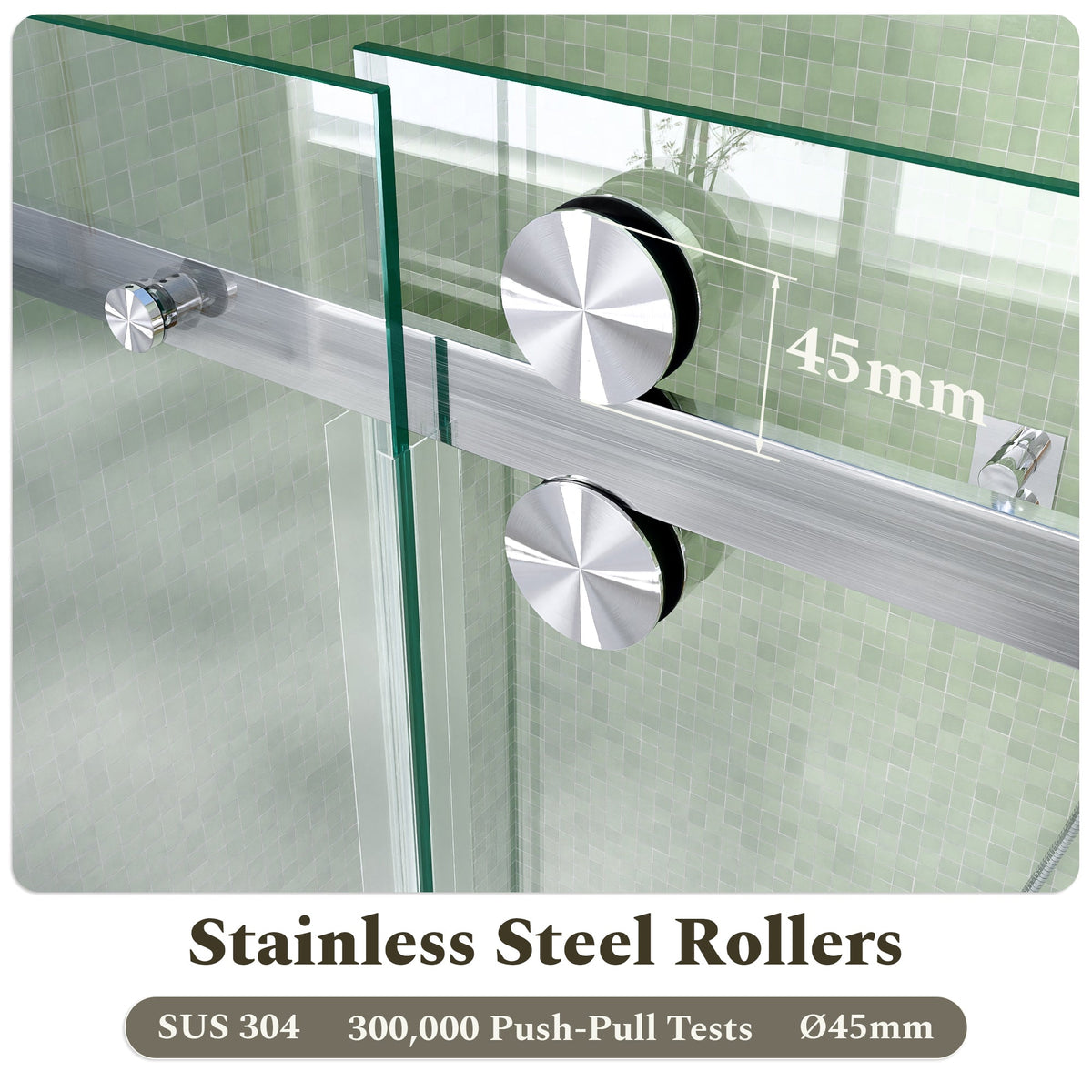 56-60"W Frameless Sliding Tub Shower Door with Tempered Glass - Brushed Nickel