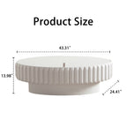 Fluted Storage Table with Lift-Off Lid - Cream White