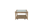 Frosted Glass Top Cocktail Table with Casters - Sand