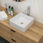 Modern Ceramic Vessel Bathroom Sink with Stain Resistance - White