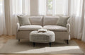 Pattern Linen Sofa with Feather Down Cushions - Beige