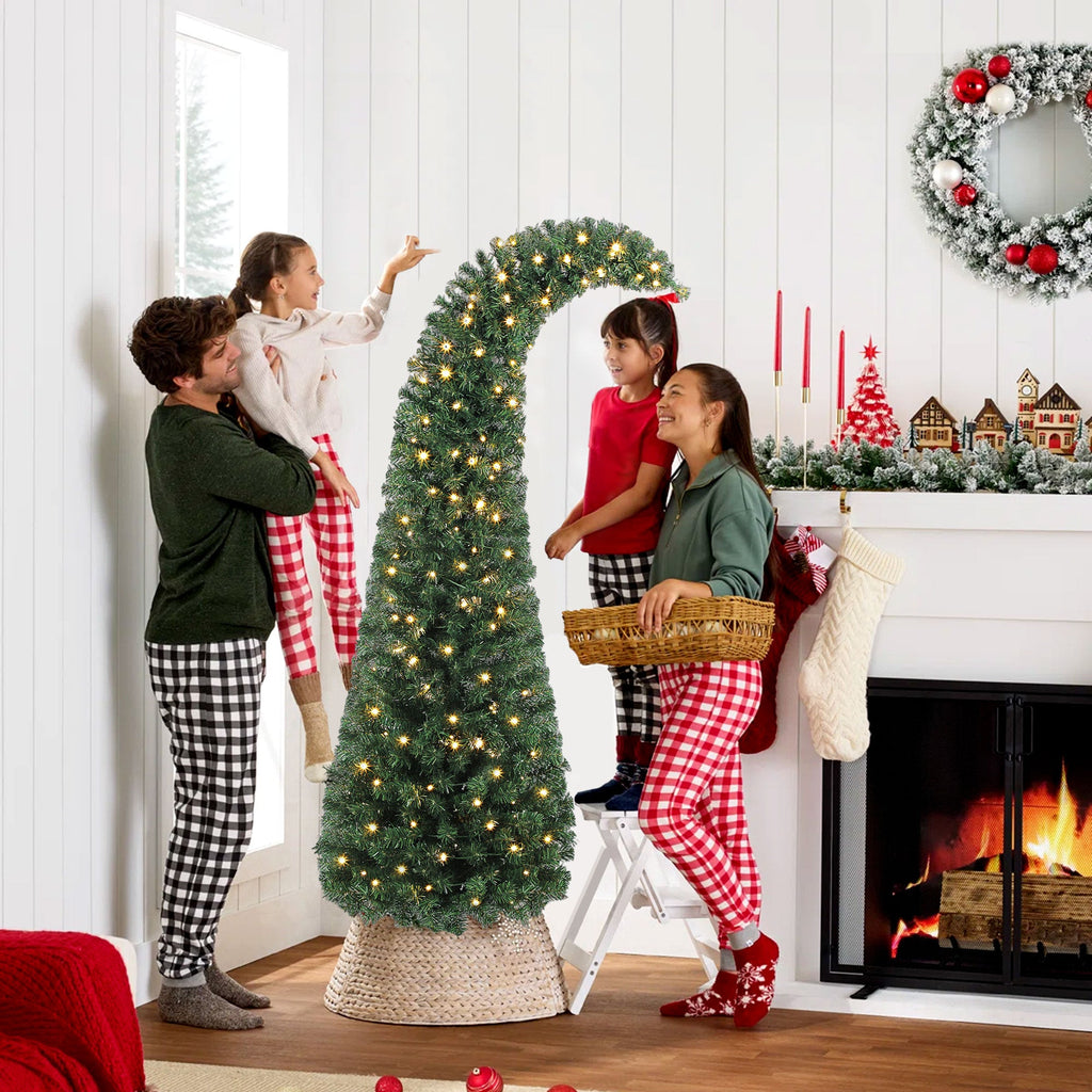 6 ft Prelit Whimsical Christmas Tree with 200 Lights - Bent Top