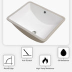 Modern Ceramic Undermount Bathroom Sink with Overflow - White or Black