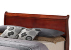 Sleigh Bed with Low Footboard - Real Wood Veneers, Multiple Colors