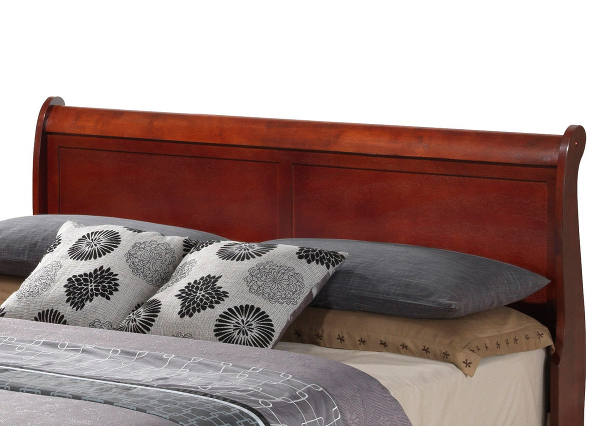 Sleigh Bed with Low Footboard - Real Wood Veneers, Multiple Colors