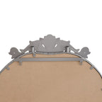 Full Body Arched Mirror with Vintage Carved Applique - Bronze or Pearl Silver