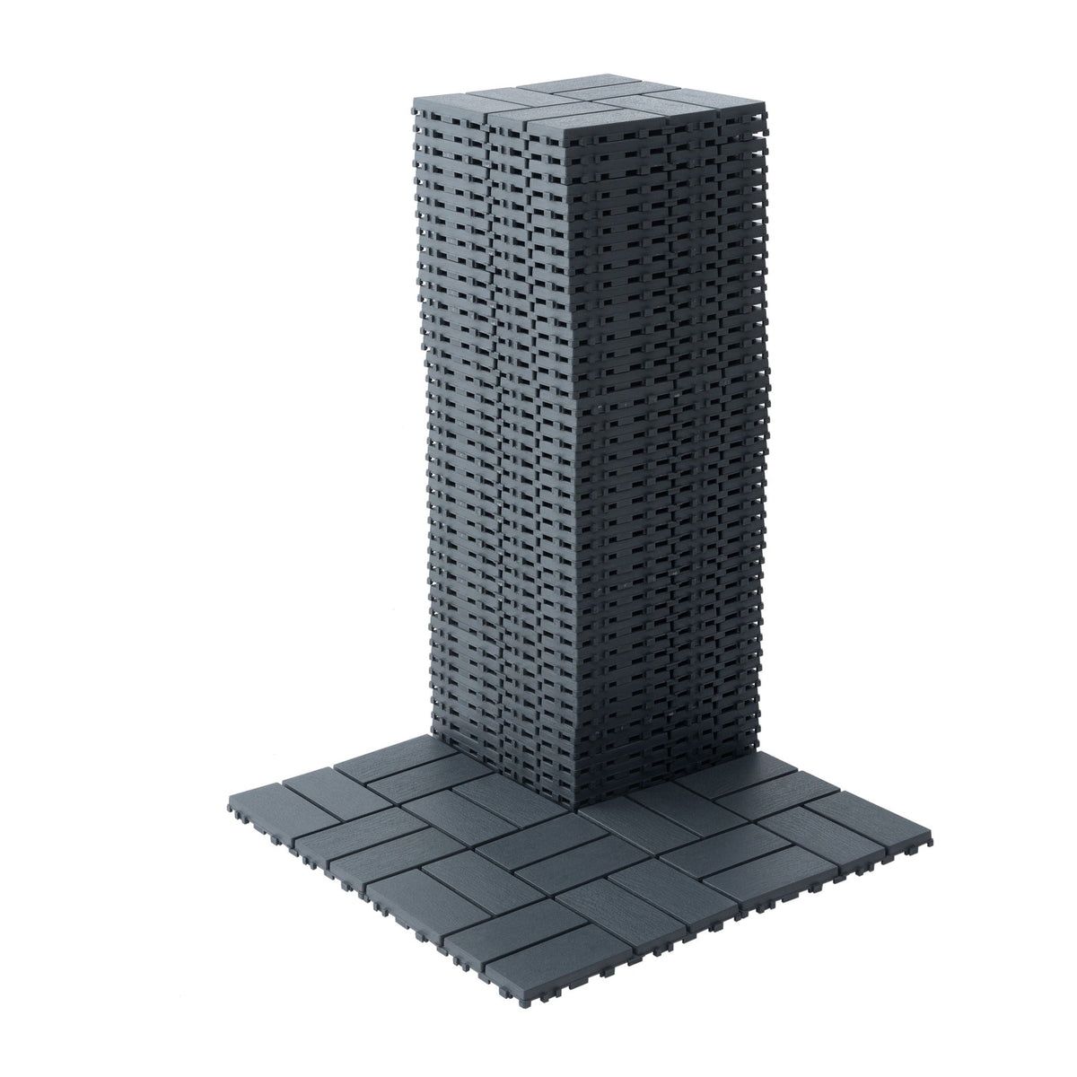 Interlocking Deck Tiles 44 Pack with Easy Installation - Dark Brown or Dark Gray
