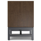 Walnut Brown Nightstand with Drawer and Open Storage - Solid Rubberwood