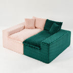 Luxury Multifunctional Sofa for Living Room with Adjustable Layout - Black, Dark Green, White, Pink