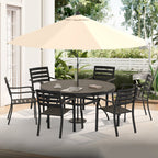 Iron Terrace Dining Chairs with Weather-Resistant Coating - Black