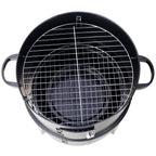 Portable Charcoal Smoker Grill with 3-in-1 Cooking Functionality - Black