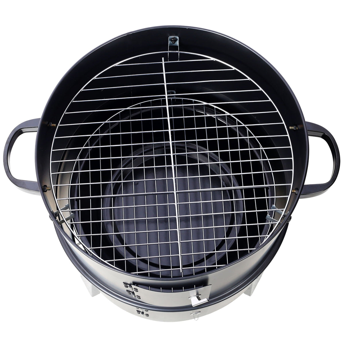 Portable Charcoal Smoker Grill with 3-in-1 Cooking Functionality - Black
