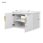 Modern Rectangular Bathroom Vanity With Sink and Soft-Close Storage - Black or White