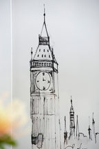 Architecture Wall Art Prints Set of 4 with Black Frame - White / Black