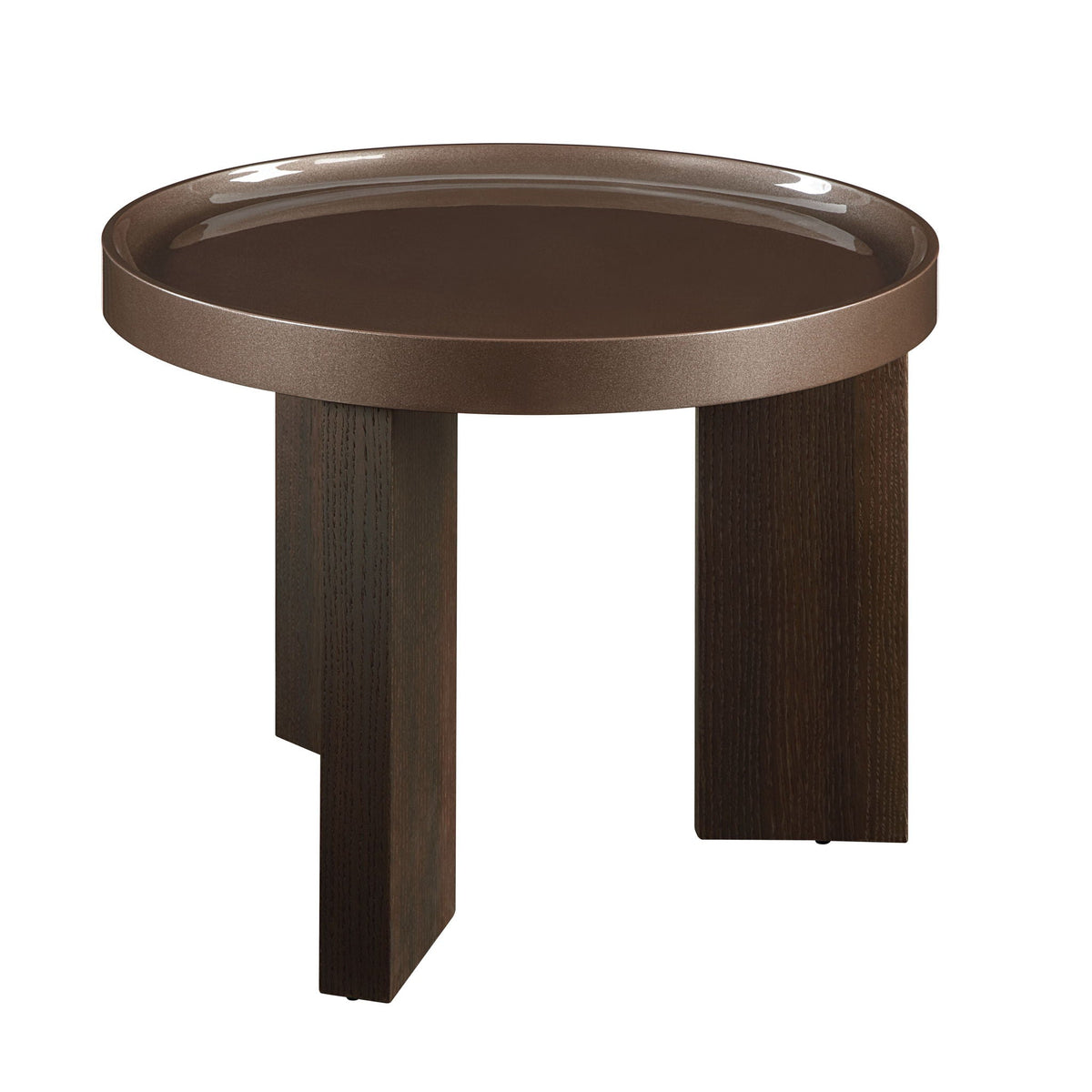 Elegant Design Coffee Table with High Gloss Top - Dark Green or Dark Brown