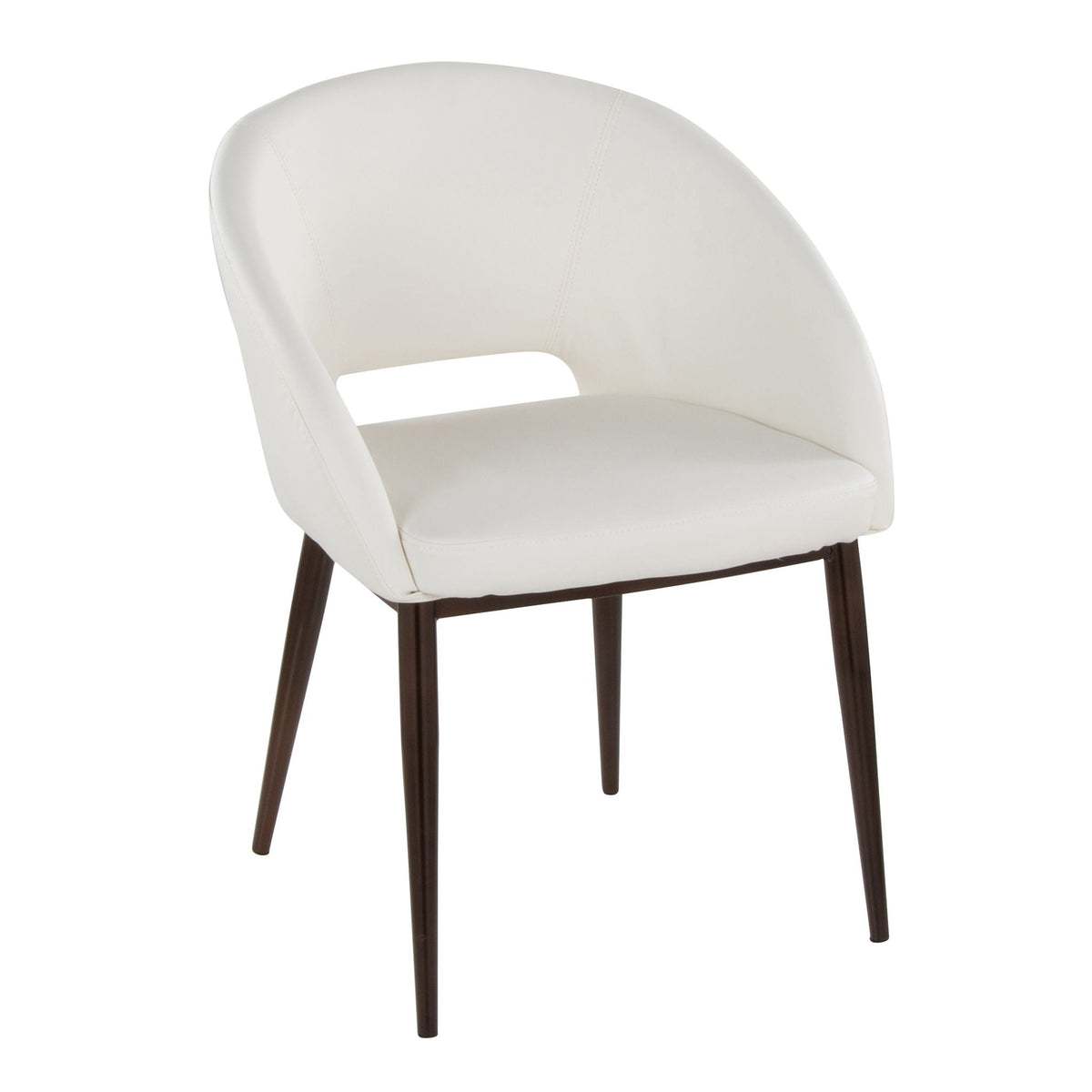 Contemporary Arm Chair with Cut-Out Backrest - White or Beige