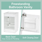 Bathroom Vanity with Sink and Adjustable Shelf - Multiple Colors