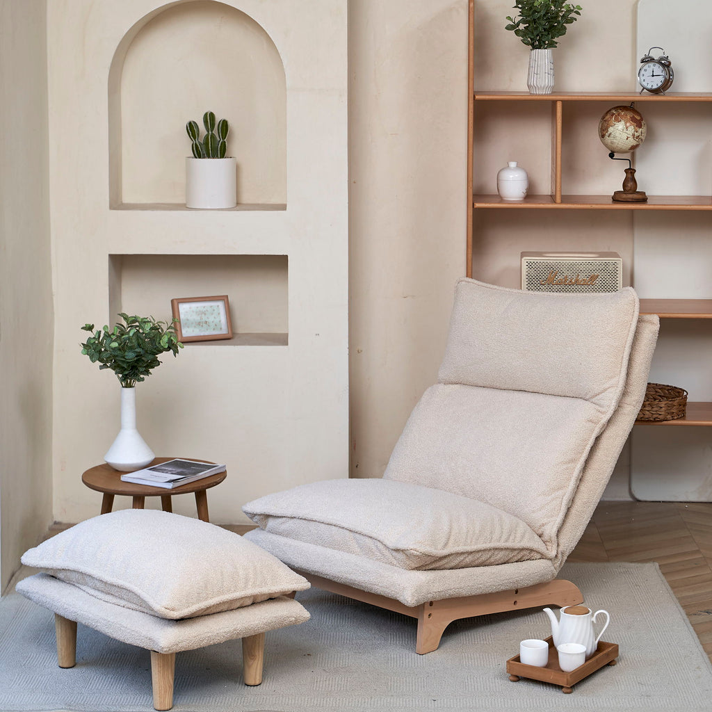Single Foldable Reclining Chair with Sofa Bed - Blue or White
