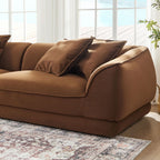 Nordic Modern Sofa With Removable Pillowcase and High Density Sponge - Dark Brown