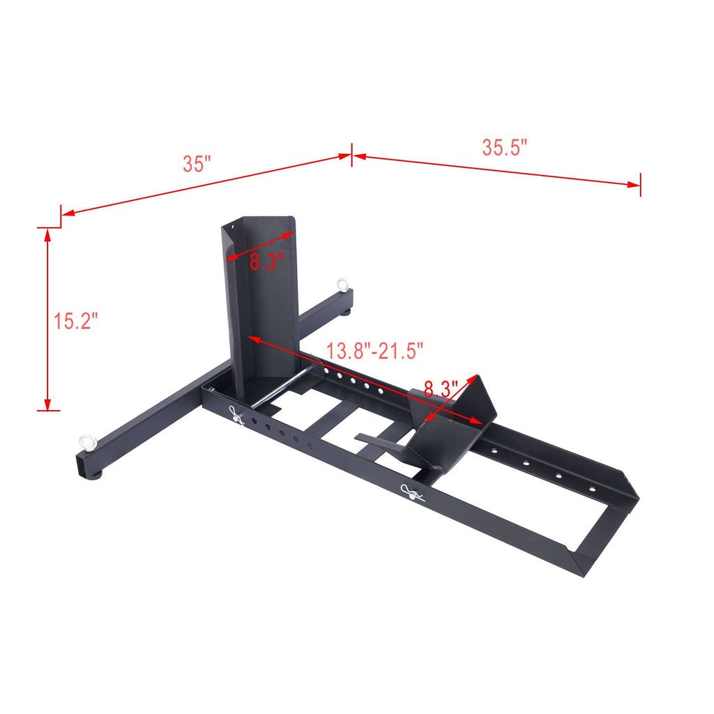 Heavy Duty Adjustable Motorcycle Stand / Wheel Chock with 1800 lb Capacity - Black