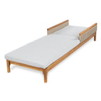 Solid Acacia Wood Sun Lounger Set with Grey Cushions - Outdoor