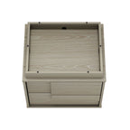 Modern Nightstand with Push to Open Drawers - Dark Gray, Dark Brown, or Light Brown