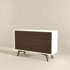 6-Drawer Dresser with Spacious Storage - Dark Brown / White