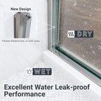 Semi-Frameless Double Sliding Shower Door with Tempered Glass - Clear