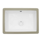 Modern Ceramic Rectangular Undermount Bathroom Sink with Overflow - White