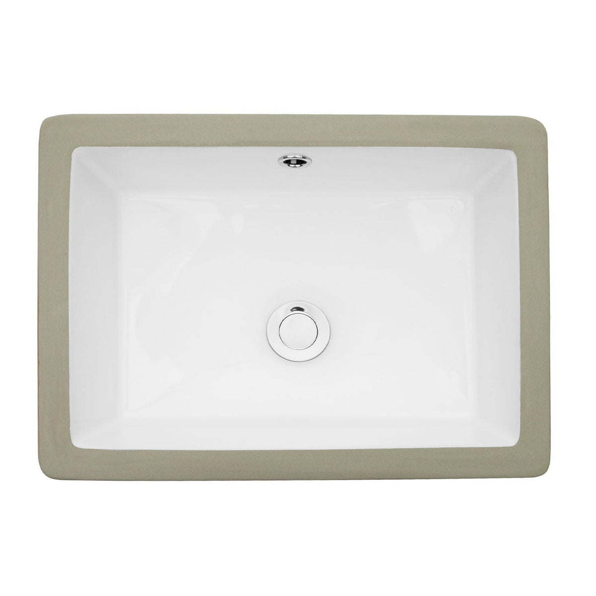 Modern Ceramic Rectangular Undermount Bathroom Sink with Overflow - White