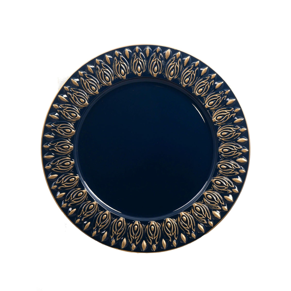 Elegant Plastic Charger Plate Set of 8 - 14" Round - Blue or Light Blue