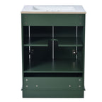 Modern Bathroom Vanity with Ceramic Sink Combo and Storage Cabinet - Multiple Colors