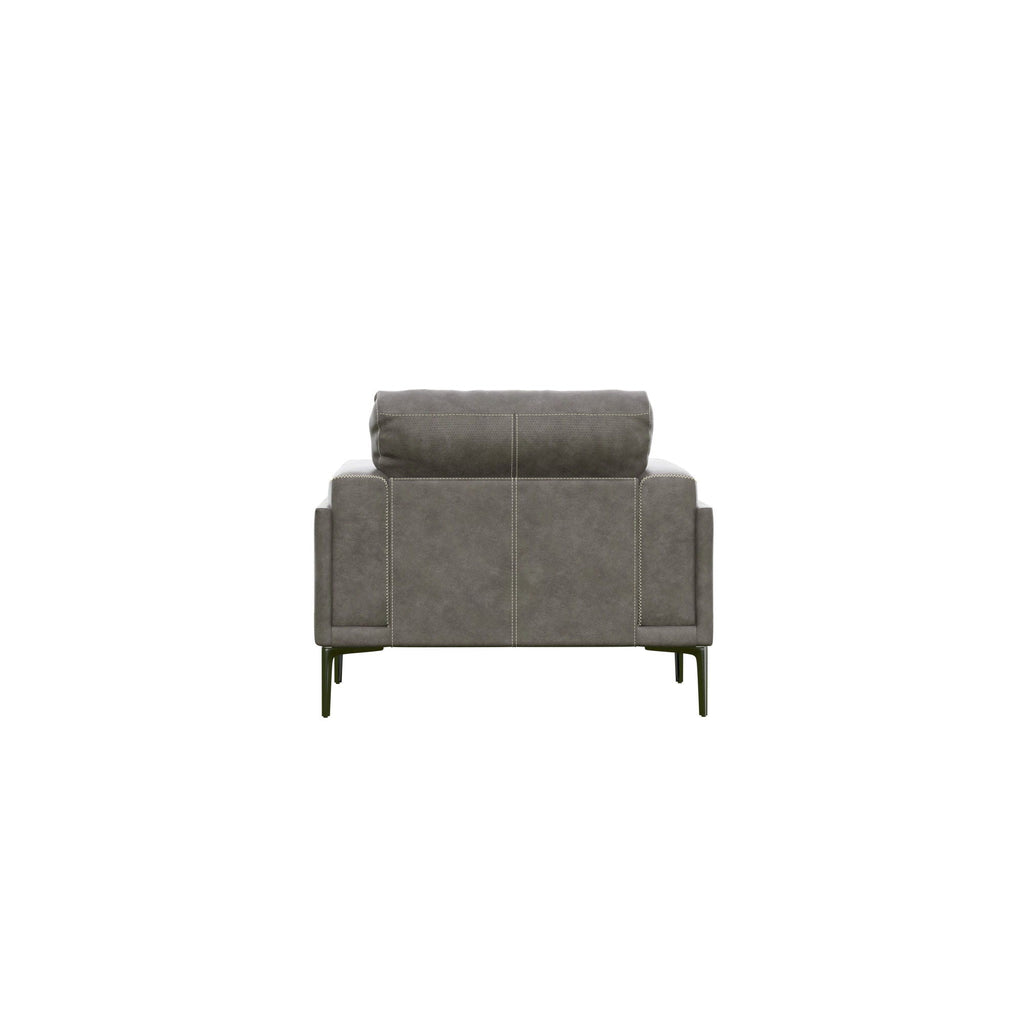 Transitional Fabric Arm Chair with Relaxed Seating - Dark Gray