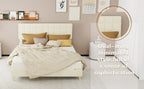 Modern Upholstered Queen Bed Frame with Tufted Headboard – Holland Velvet