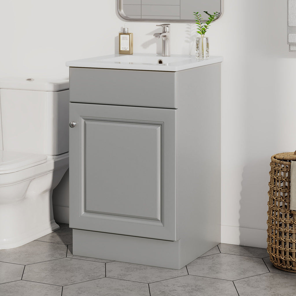Bathroom Vanity with Sink and Adjustable Shelf - Multiple Colors