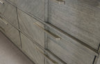 6 Drawer Dresser with Book Matched Veneers - Gray