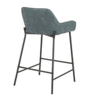 Industrial Fixed Height Counter Stool Set with Upholstered Seat - Multiple Colors