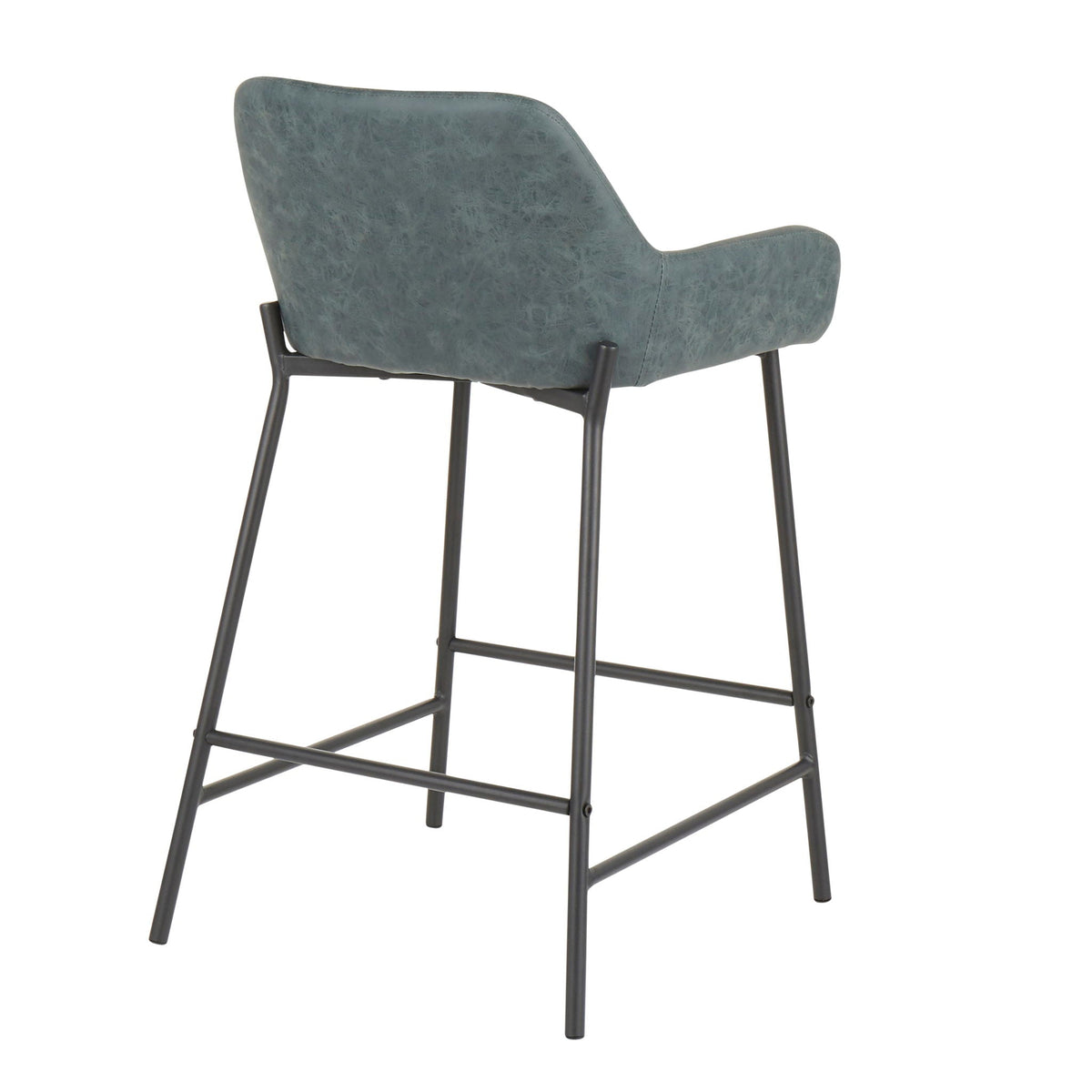 Industrial Fixed Height Counter Stool Set with Upholstered Seat - Multiple Colors