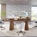 Double Pedestal Executive Desk with Spacious Work Surface - Dark Brown or Black