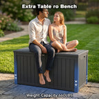 180 Gallon Large Outdoor Storage Deck Box with Lockable Waterproof Resin - Black