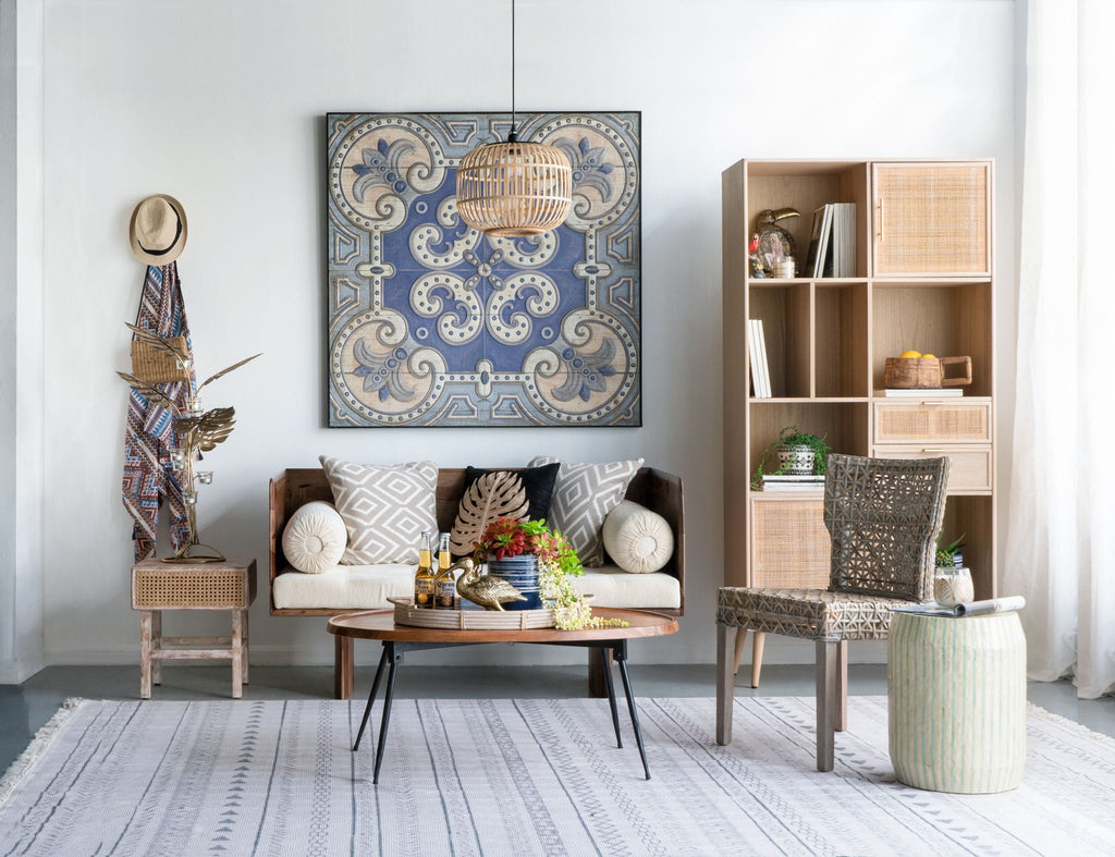 Large Multicolor Square Wall Decor Panel with Refined Pattern - 48"