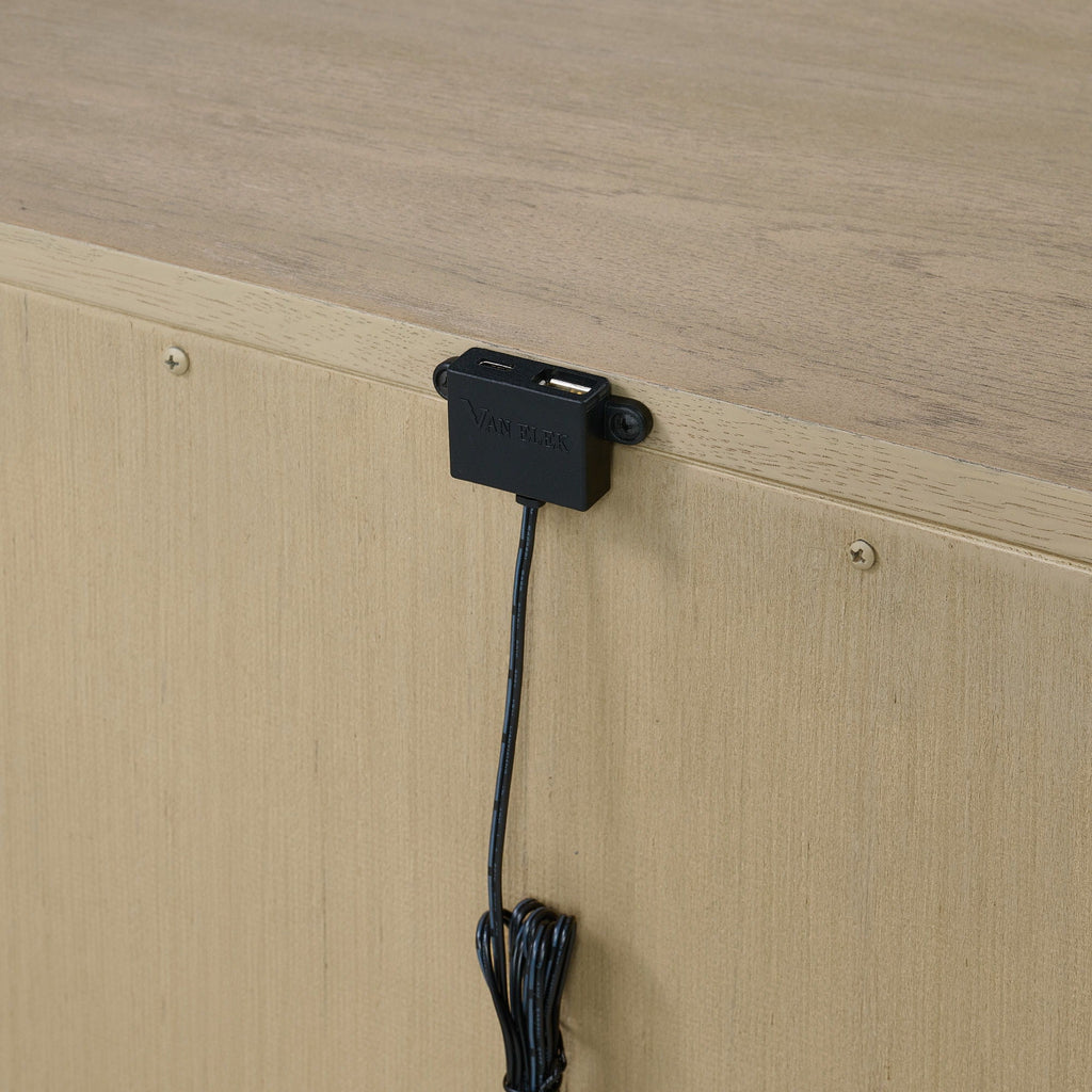 3 Drawer Nightstand with USB Charging Port - Brown