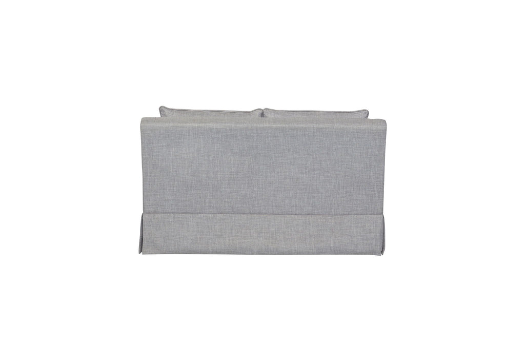 Loveseat With Skirt and Reversible Cushions with 2 Pillows - Light Gray