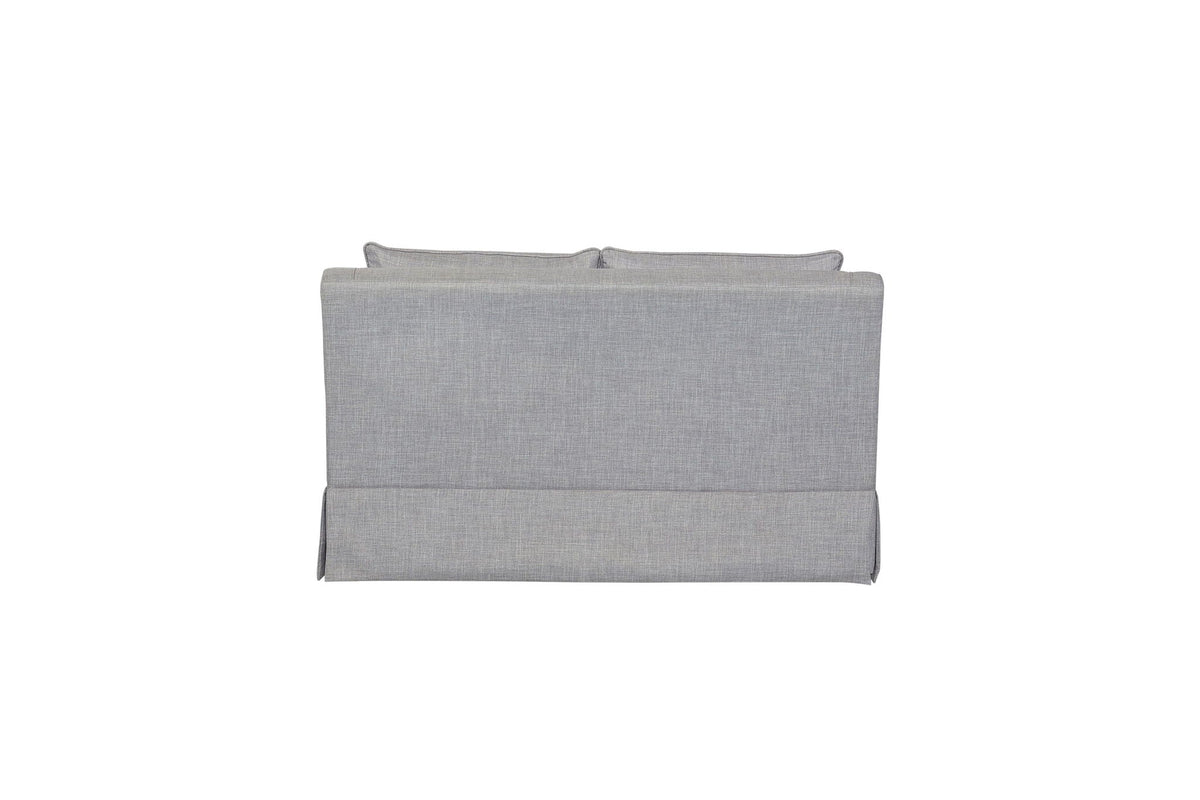 Loveseat With Skirt and Reversible Cushions with 2 Pillows - Light Gray