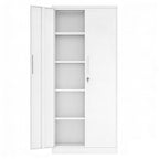 Steel Garage Storage Cabinet with Adjustable Shelves and Lock – Black or White