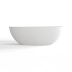 Matte White Freestanding Soaking Bathtub with Ergonomic Design - Solid Surface