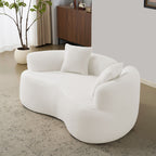 Modern Curved Loveseat with Medium-Firm Cushion - Gray or White